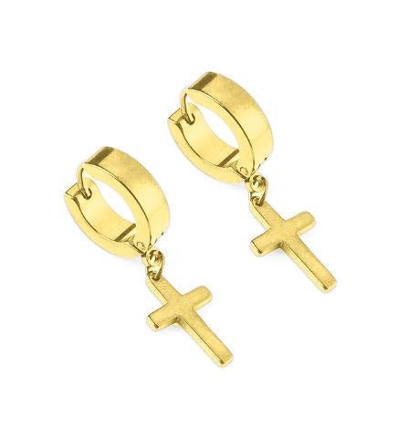 Cross Steel Earrings | D9521 Fashion Hut Jewelry