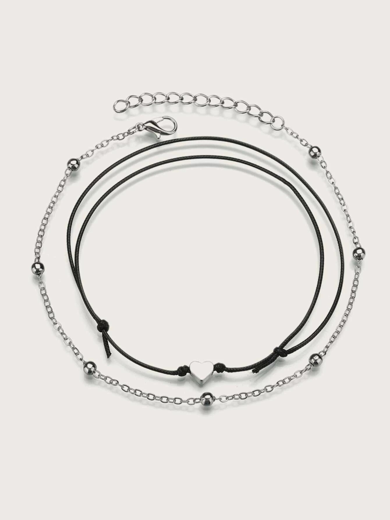 Boho Multi Layer Heart Anklet Ankle Bracelet Fashion Hut Jewelry