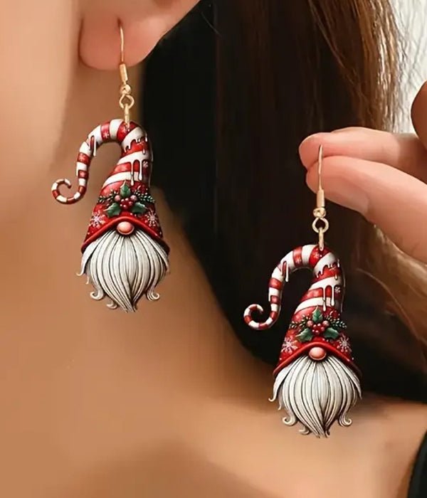 Christmas Gnome Earrings - Acrylic Gnome Earrings Fashion Hut Jewelry