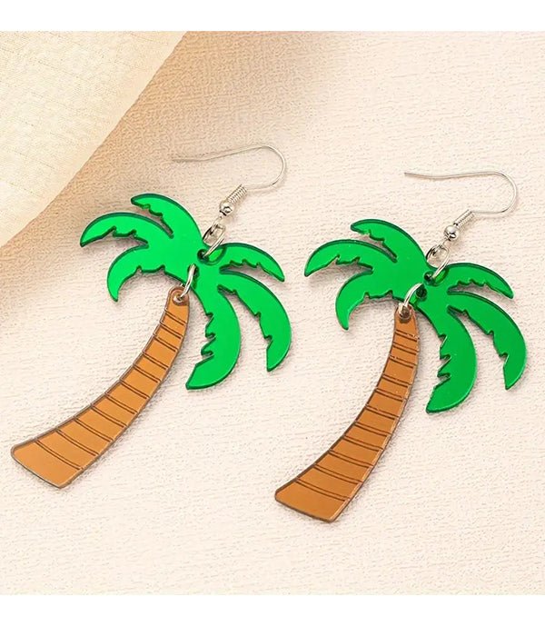 Acrylic Palm Tree Earrings Fashion Hut Jewelry
