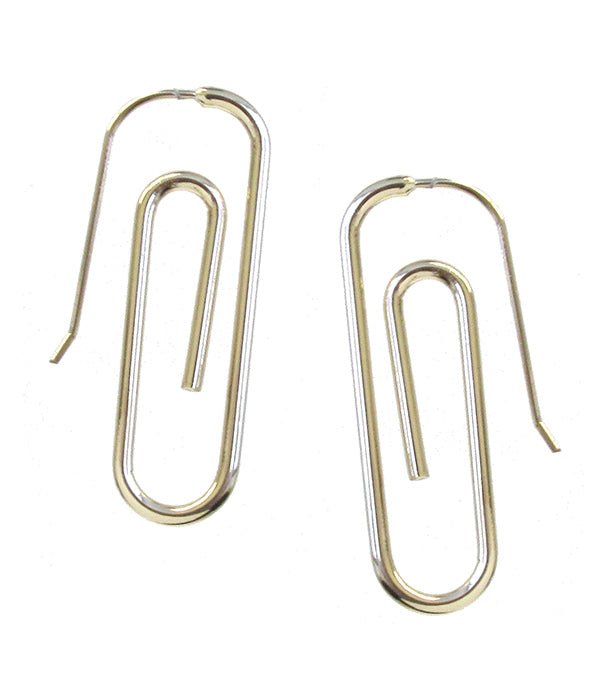 Paper Clip Metal Earrings Fashion Hut Jewelry