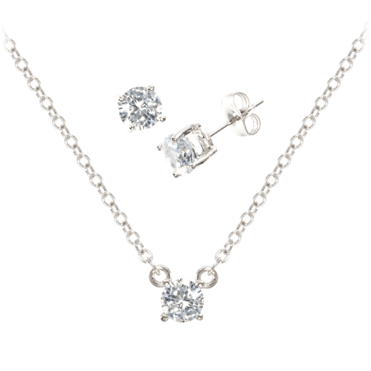Mia Cubic Zirconia Necklace and Earring Set Fashion Hut Jewelry