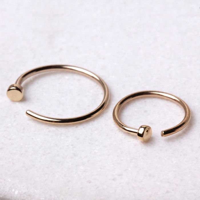 14Kt Yellow Gold Nose Hoop Ring Fashion Hut Jewelry