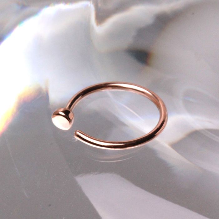 14Kt Rose Gold Nose Hoop Ring - Fashion Hut Jewelry