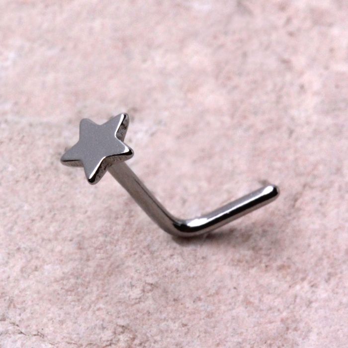 316L Stainless Steel Star L Bend Nose Ring Fashion Hut Jewelry
