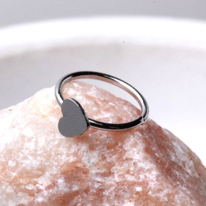 316L Surgical Steel Annealed Heart Nose Hoop Fashion Hut Jewelry