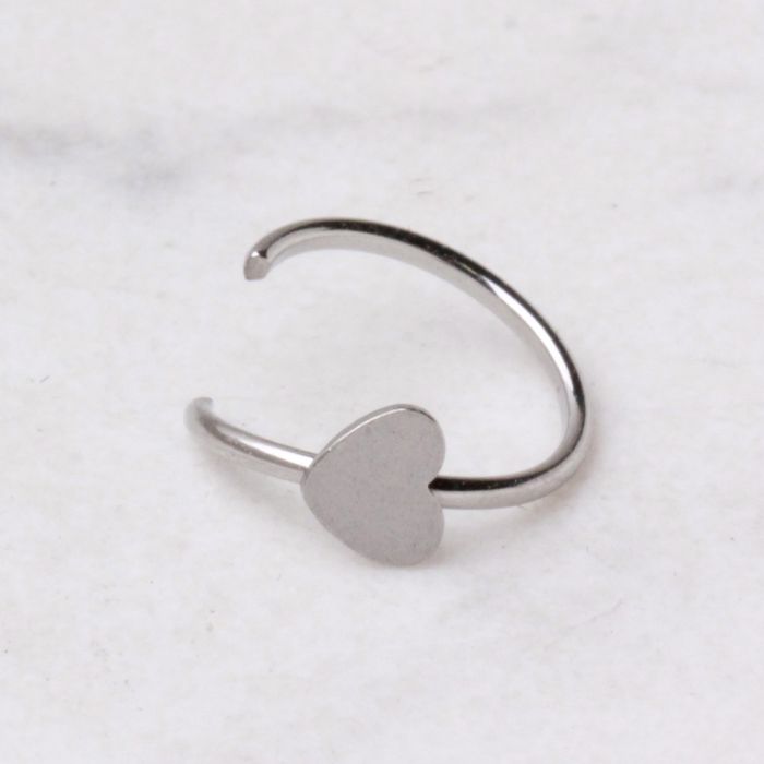 316L Surgical Steel Annealed Heart Nose Hoop