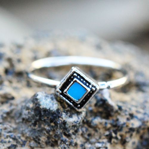 316L Stainless Steel Rhombus Cut Turquoise Nose Hoop Fashion Hut Jewelry