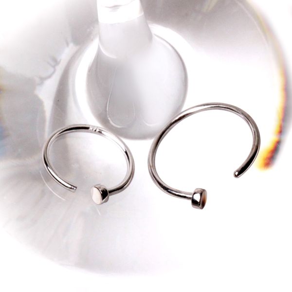 14Kt White Gold Nose Hoop Ring