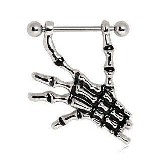 Nipple Ring with Skeleton Hand | Fashion Hut Jewelry