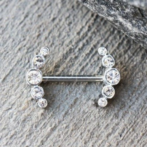 316L Stainless Steel Multi-CZ Nipple Shield | Fashion Hut Jewelry