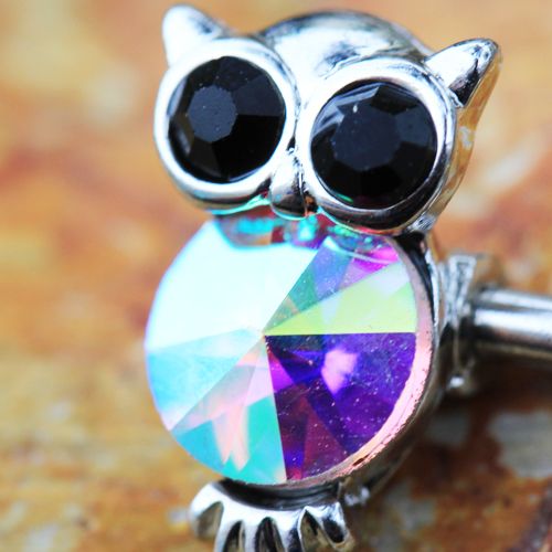 316L Stainless Steel Aurora Owl Nipple Bar