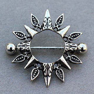 thumbnail image 2 of Pierced Owl Gold Plated Turquoise Beaded Tribal Nipple Barbells, Sold As Pair 2 of 13