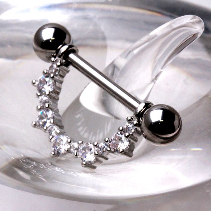 316L Stainless Steel Glittering Ornamental Nipple Shield Fashion Hut Jewelry