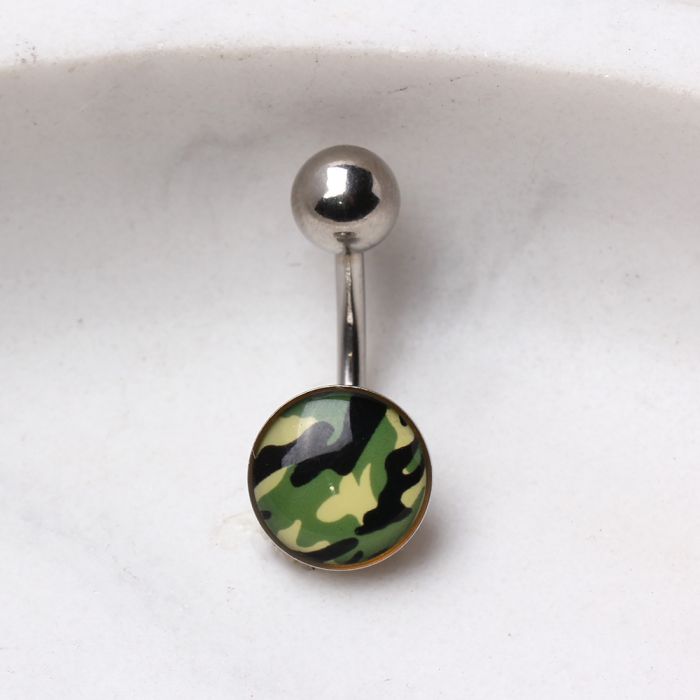 316L Surgical Steel Camouflage Navel Ring Fashion Hut Jewelry