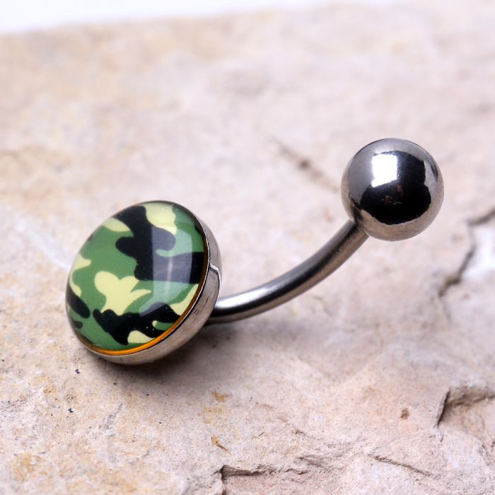 316L Surgical Steel Camouflage Navel Ring Fashion Hut Jewelry