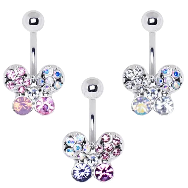 316L Stainless Steel Art of Brilliance Butterfly Gleam Navel Ring