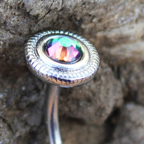 316L Stainless Steel Vitrail Medium Discs Navel Ring Fashion Hut Jewelry