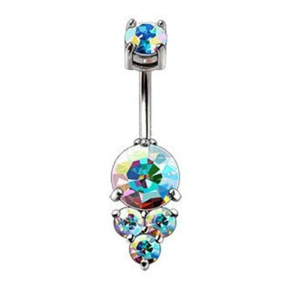 316L Stainless Steel Enchanted Aurora Borealis Navel Rings | Fashion Hut Jewelry