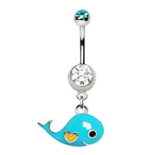 Lovely Blue Whale Dangle Navel Ring | Fashion Hut Jewelry