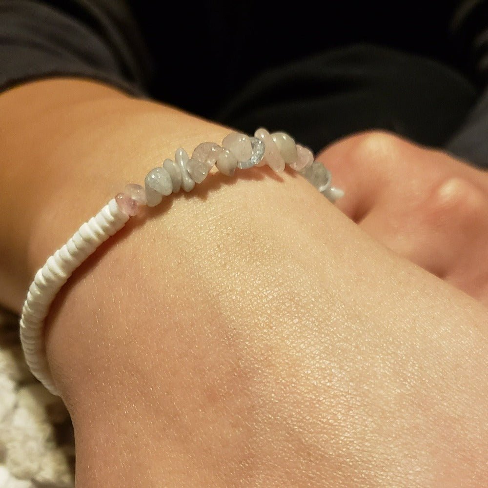 Santai Natural Stone Bracelet - Pink - Morganite Fashion Hut Jewelry