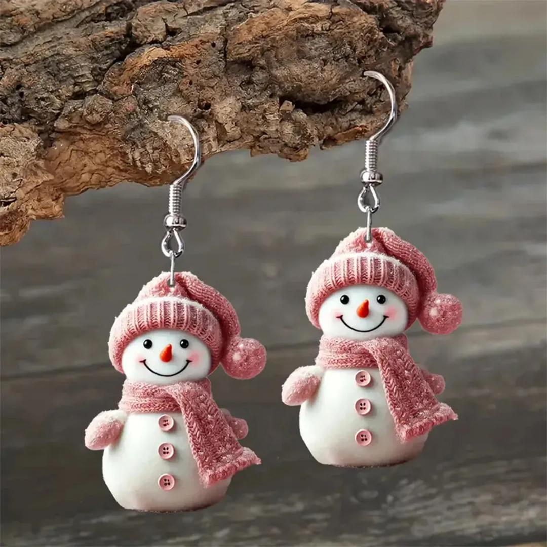Cute Snowman Christmas Earrings