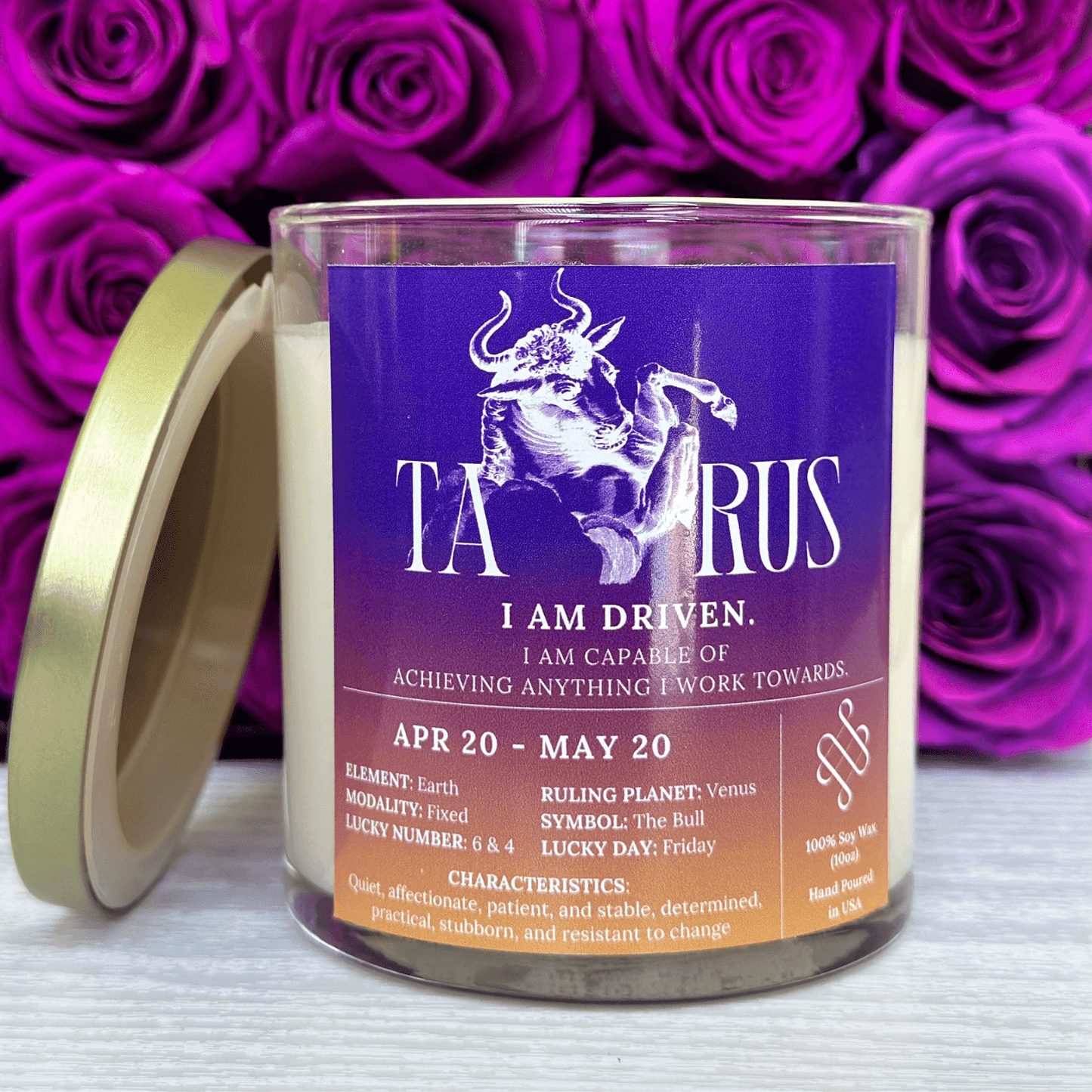 Taurus Zodiac Sign Candle