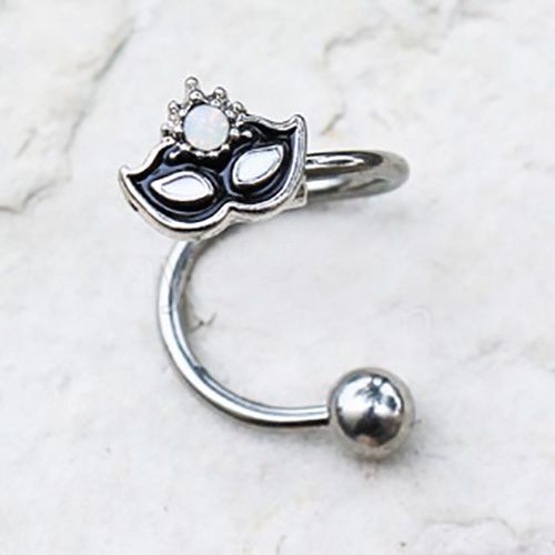 316L Stainless Steel Mardi Gras Mask Twist Jewelry / Cartilage Earring Fashion Hut Jewelry