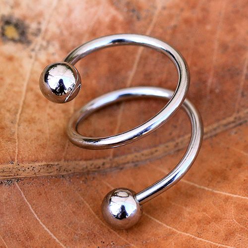 316L Surgical Steel Double Coil Twist Fashion Hut Jewelry