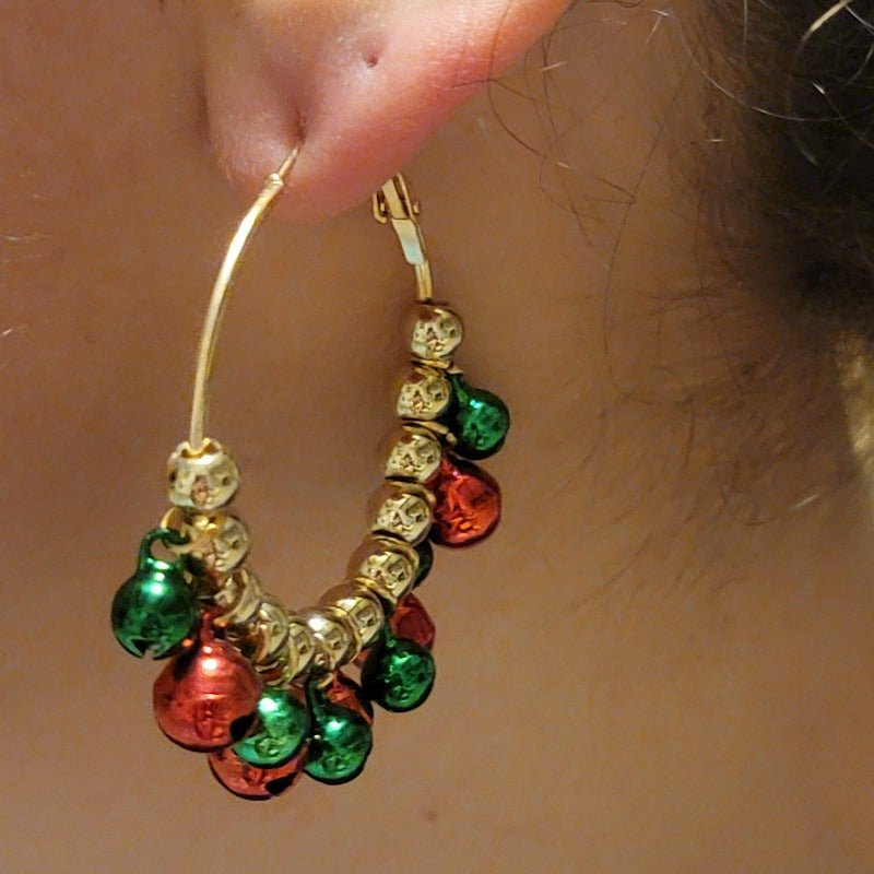Christmas Jingle Hoop Earrings Fashion Hut Jewelry