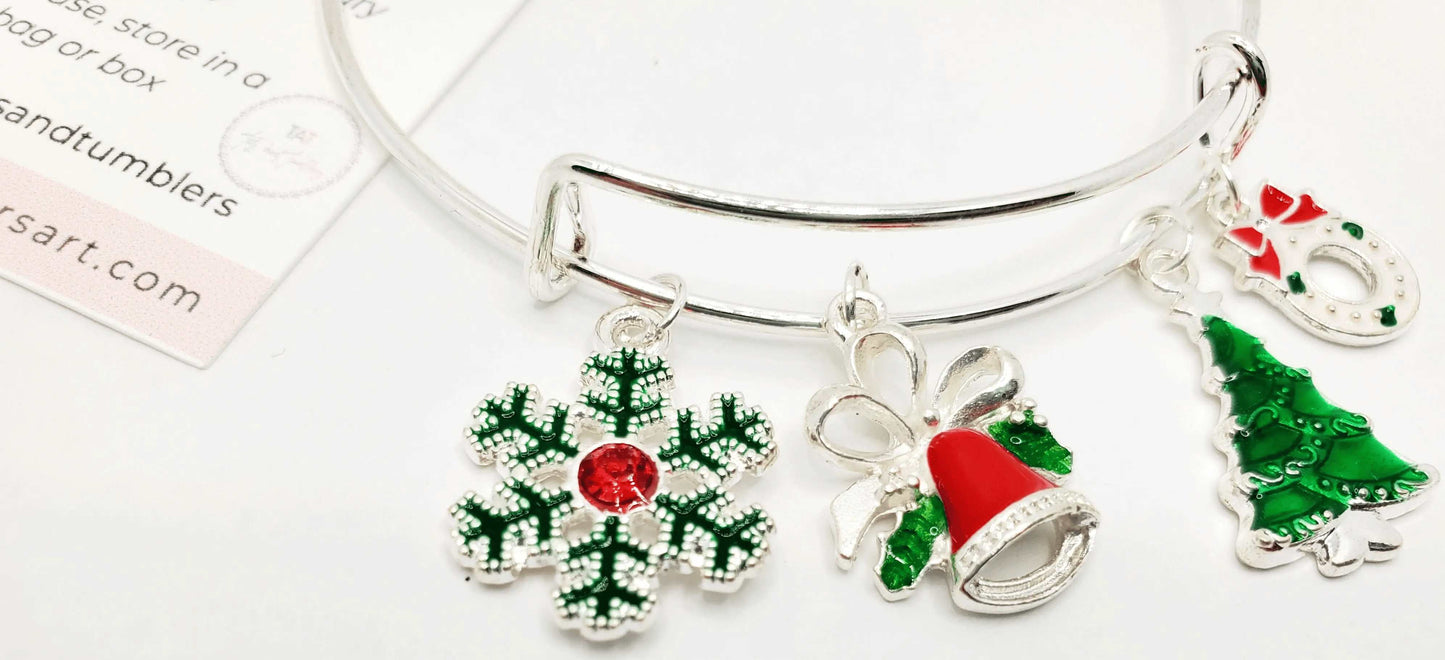 Christmas Charm Bracelet Silver | Fashion Hut Jewelry