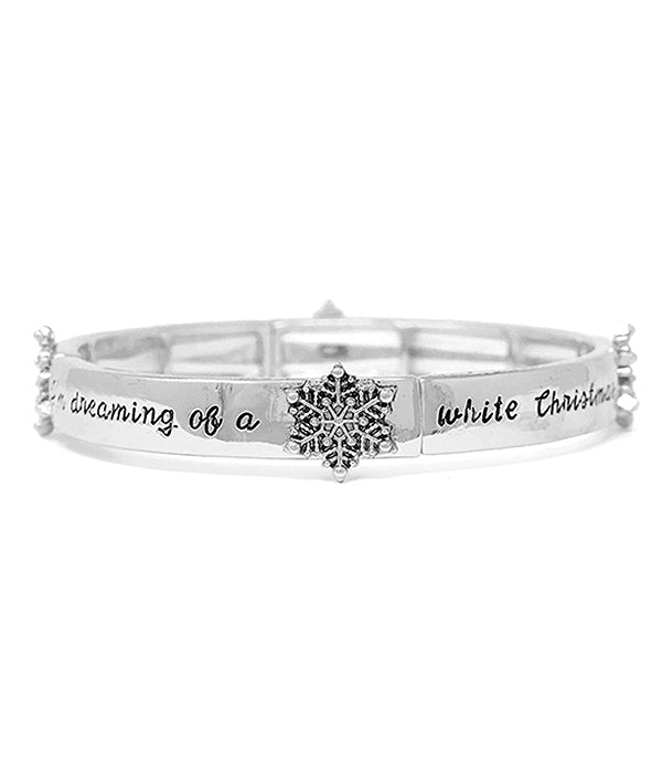 White Christmas Snowflake Bracelet | Fashion Hut Jewelry