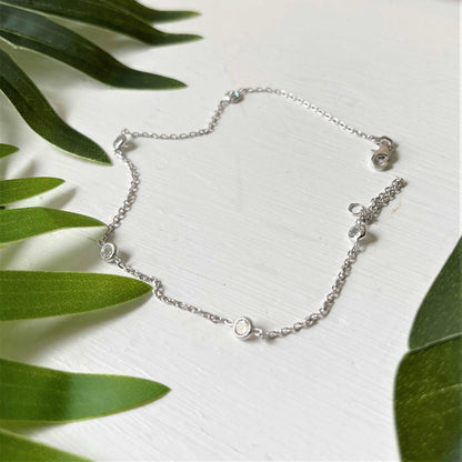 Cora Sterling Silver Anklet | Fashion Hut Jewelry