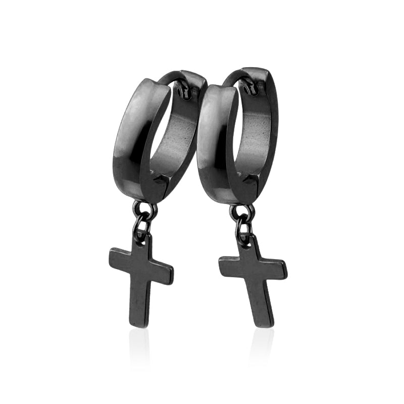 Cross on sale huggie earrings