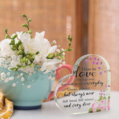 Memorial Heart With Gift Box - Acrylic Floral Design