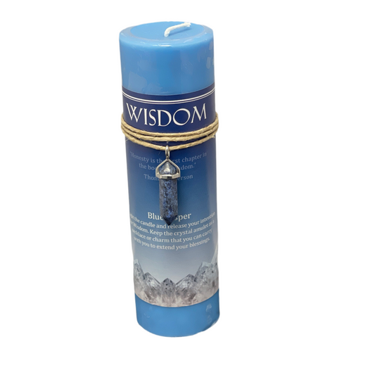 Crystal Energy Candle wisdom - blue jasper