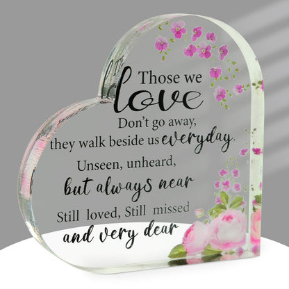 Memorial Heart With Gift Box - Acrylic Floral Design