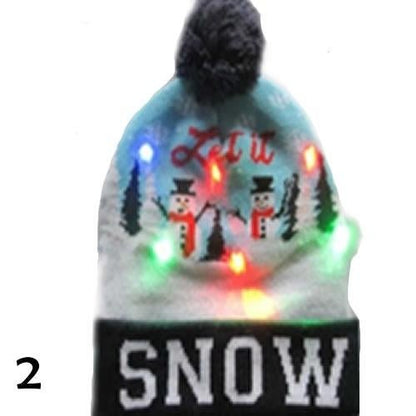 Pom Pom Party Holiday Hats With LED Lights Fashion Hut Jewelry