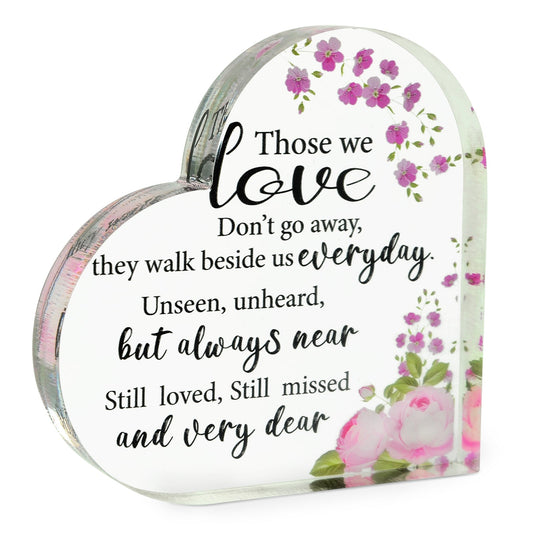 Memorial Heart With Gift Box - Acrylic Floral Design