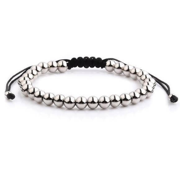 Polished Stainless Steel Men's Adjustable Bracelet - Fashion Hut Jewelry