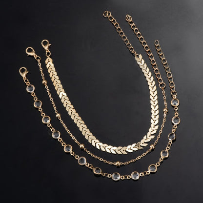 Jewelry Multilayer Popular Airplane Crystal Beach Anklet