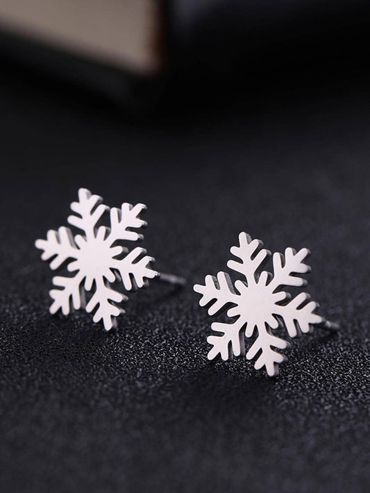Snowflake Stud Earrings - Fashion Hut Jewelry
