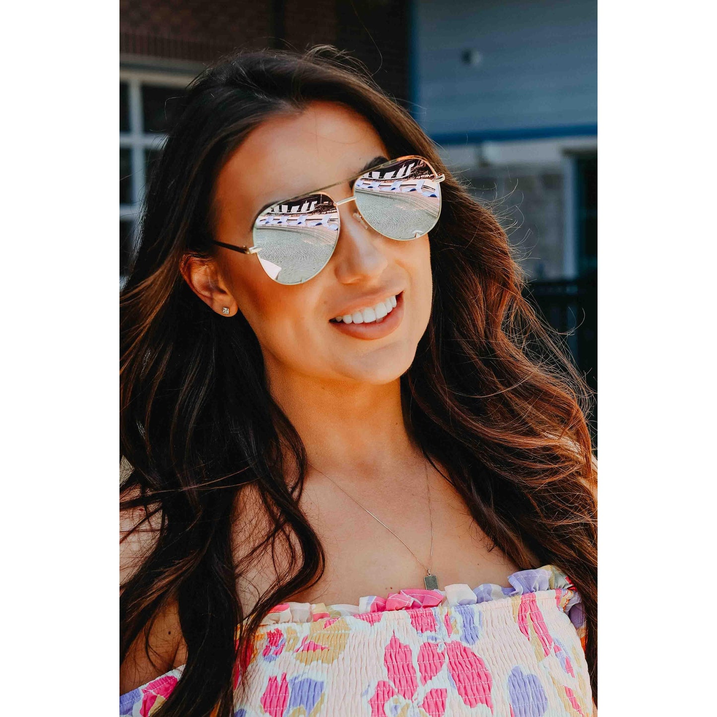 Pink/Gold - High Quality Unisex Aviator Sunglasses *
