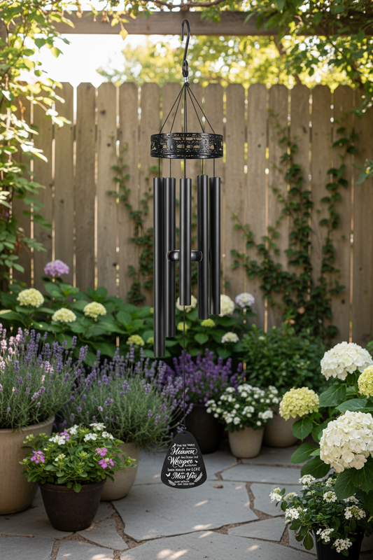 Memorial Serenity Family-Love Wind Chimes, Thoughtful Gift For Special Occasions or Reflections 34”