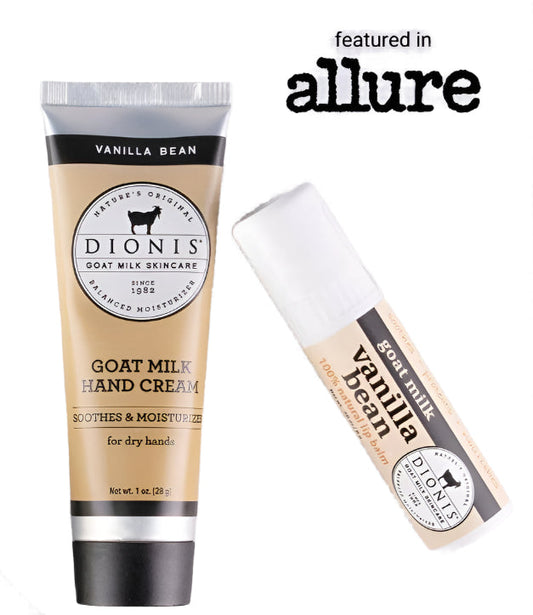 Dionis Vanilla Bean Goat Milk Lip & Hand Set