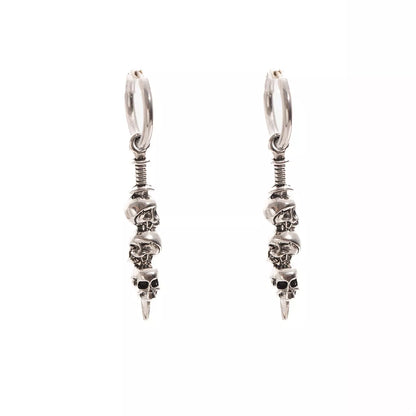 Halloween Skull Chain Drop Earrings