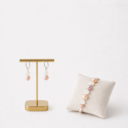 Matching Bracelet and Earring Set ~ Pearl