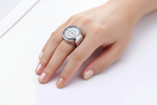 Silver Stainless Steel Quartz Ring Watch
