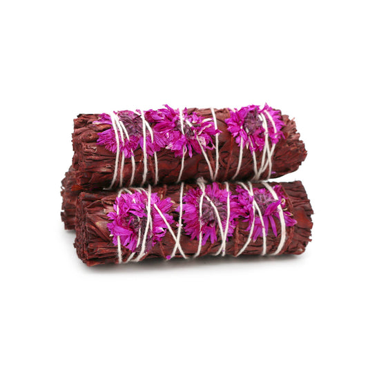 'Love' Floral Dragons Blood Sage Smudge Stick (4 in.)