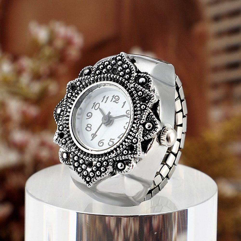 Retro Octagonal Finger Ring Watch Quartz Analog